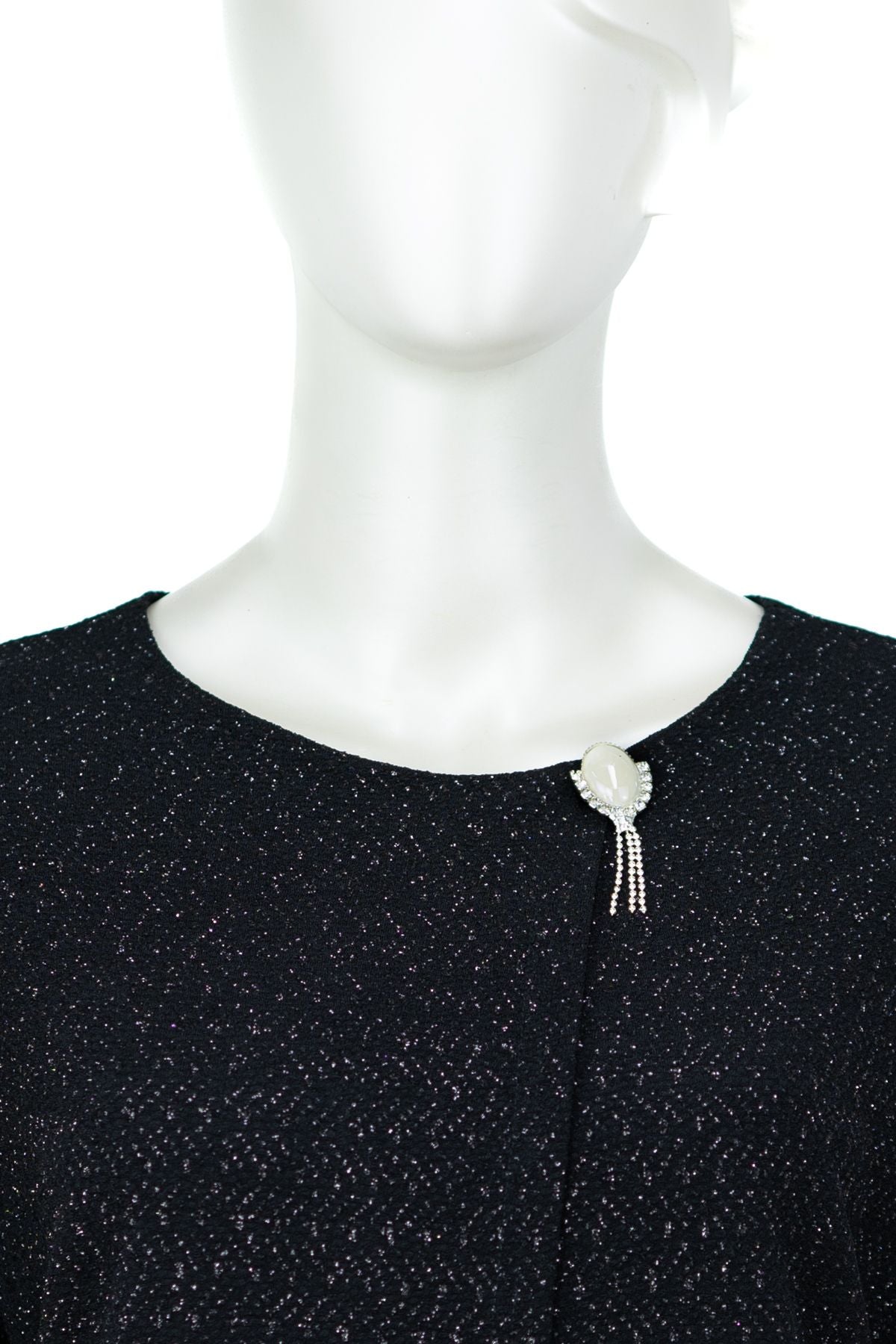 Kadın Takım Görünümlü Sandy Kumaş Anne Abiye Elbise Şık Pullu ve Broşlu Rahat Tam Kalıp